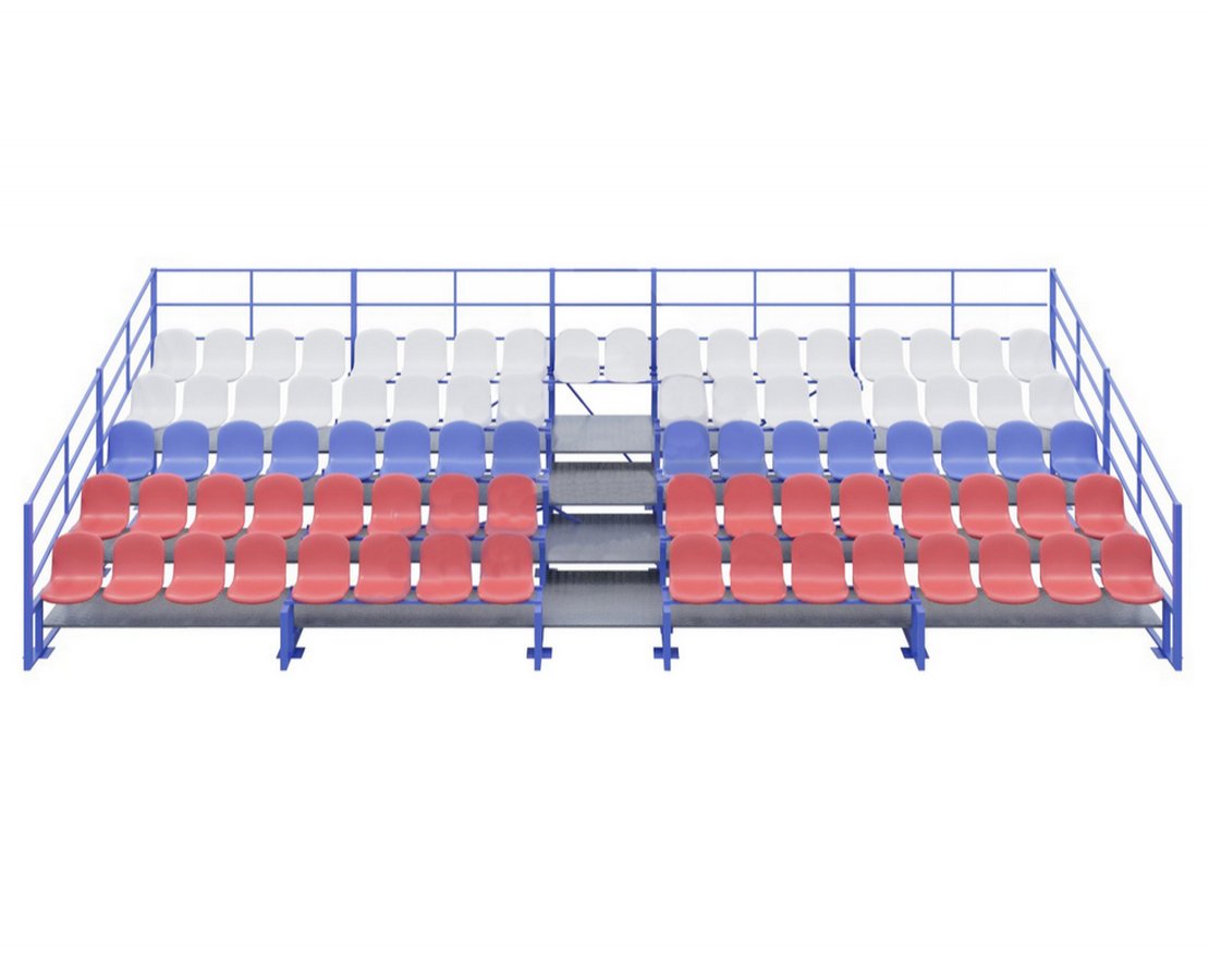 Трибуна 5-и рядная пластиковые сидения, 82 места T013